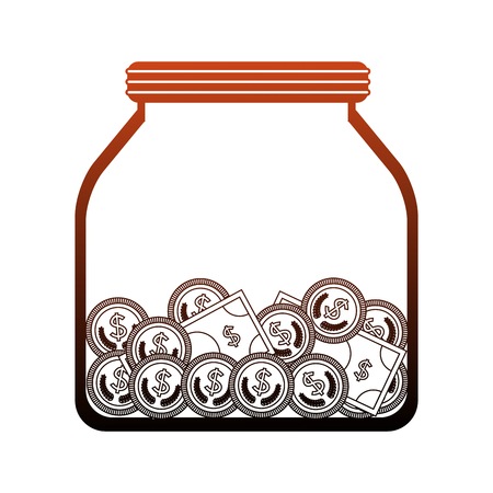 Saving in glass bottle vector illustration graphic designのイラスト素材