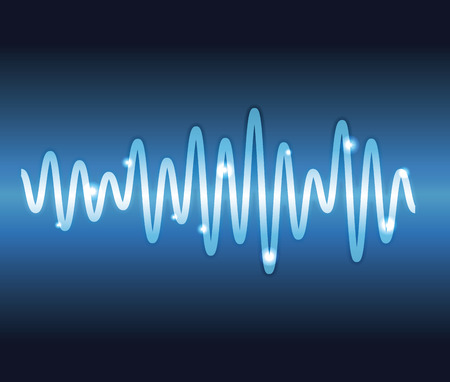 Digital music waves on blue background vector illustration graphic designのイラスト素材