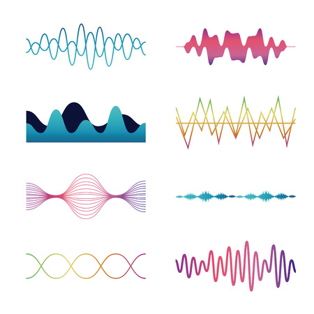Set of waves colorful graphics vector illustration graphic designのイラスト素材
