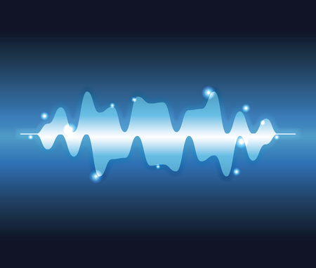 Digital music waves on blue background vector illustration graphic designのイラスト素材