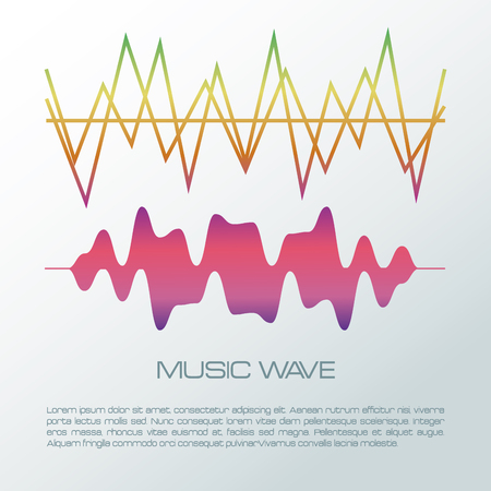 Music waves colorful infographic vector illustration graphic designのイラスト素材