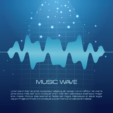 Music wave infographic over blue background vector illustration graphic designのイラスト素材