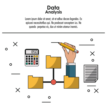Data analysis infographic concept with elements vector illustration graphic designのイラスト素材