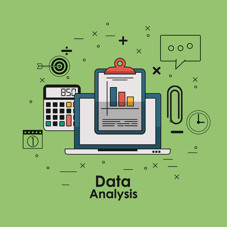Data analysis concept with elements vector illustration graphic designのイラスト素材