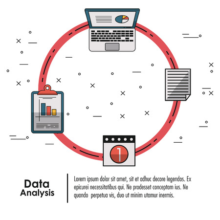 Data analysis infographic concept with elements vector illustration graphic designのイラスト素材