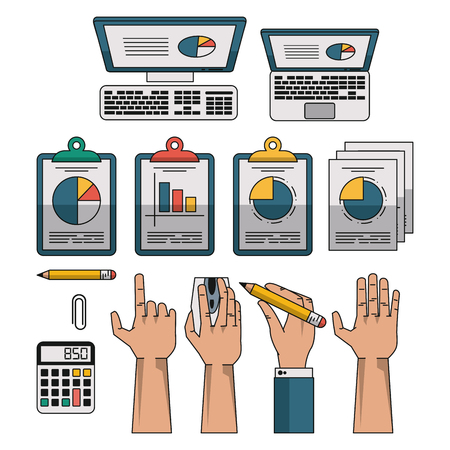 Set of data analysis symbols vector illustration graphic designのイラスト素材