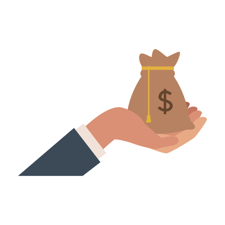 Hands with money bag vector illustration graphic designのイラスト素材
