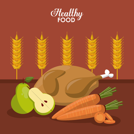 Healthy and fresh food to eat vector illustration graphic designのイラスト素材
