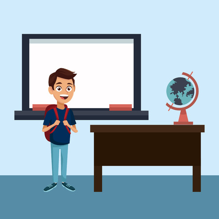 Young student in high school cartoon vector illustration graphic designのイラスト素材