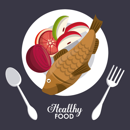 Healthy and fresh food to eat vector illustration graphic designのイラスト素材