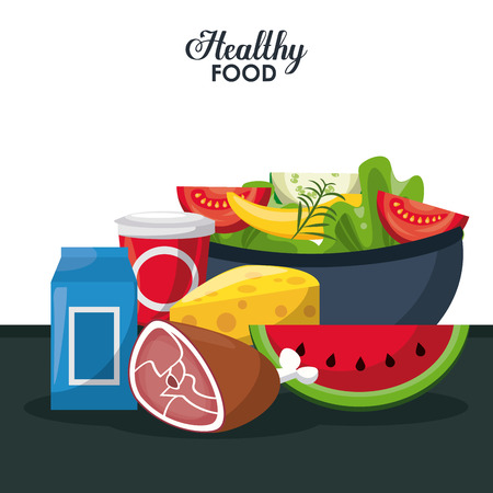 Healthy and fresh food to eat vector illustration graphic designのイラスト素材