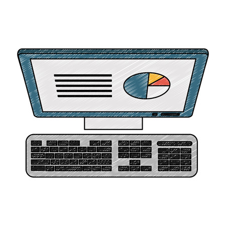 Statistics on computer screen vector illustration graphic designのイラスト素材