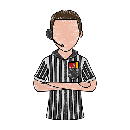 Soccer referee cartoon vector illustration graphic designのイラスト素材