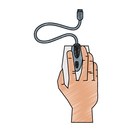 Hand using mouse vector illustration graphic designのイラスト素材