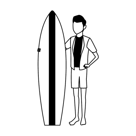 Man with surf table vector illustration graphic designのイラスト素材