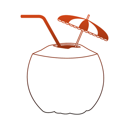 Coconut summer cocktail vector illustration graphic designのイラスト素材