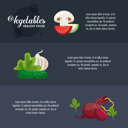 Healthy and delicious food banner with information vector illustration graphic designのイラスト素材
