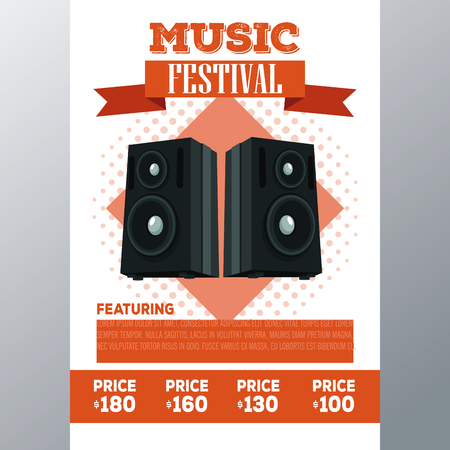 Music festival concert hall flyer vector illustration graphic designのイラスト素材