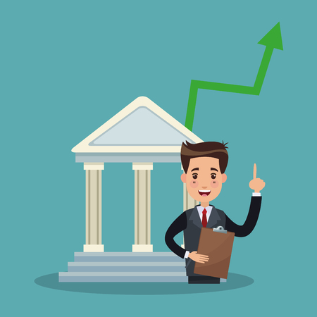 Businessman in bank vector illustration graphic designのイラスト素材