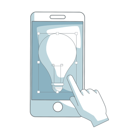 Digital graphic design with smartphone vector illustration graphic designのイラスト素材