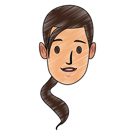 Woman face cartoon vector illustration graphic designのイラスト素材