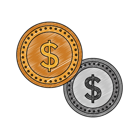Money coins isolated vector illustration graphic designのイラスト素材