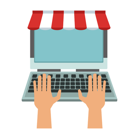 Online business store vector illustration graphic designのイラスト素材