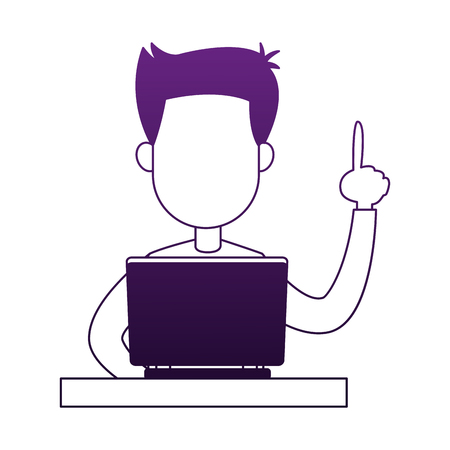 Businessman working in laptop vector illustration graphic designのイラスト素材