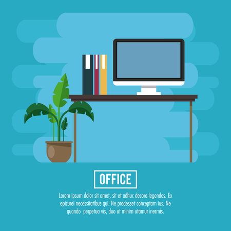 Office workplace banner information vector illustration graphic designのイラスト素材