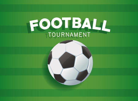 Football tournament banner with ball over green background vector illustration graphic designのイラスト素材