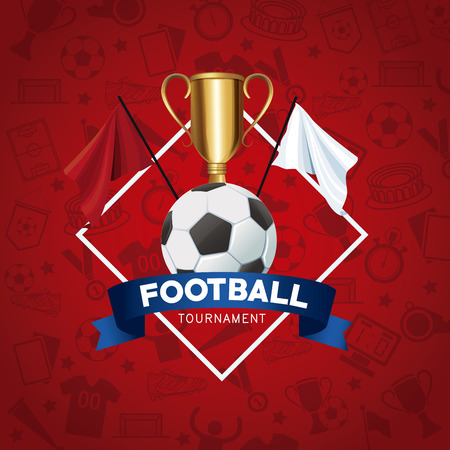 Russian soccer tournament banner with flag colors vector illustration graphic designのイラスト素材