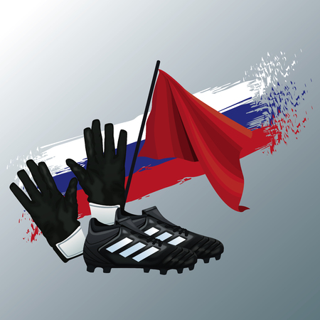Russia soccer world tournament vector illustration graphic designのイラスト素材