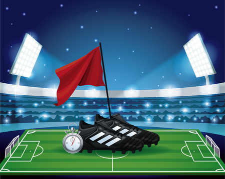 Football stadium with fans graphic vector illustration graphic designのイラスト素材