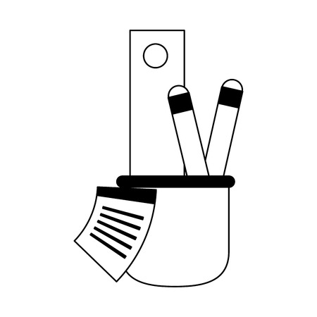 Ruler and pens in cup vector illustration graphic designのイラスト素材
