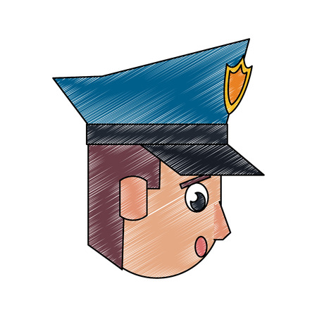 Cute police officer cartoon vector illustration graphic designのイラスト素材