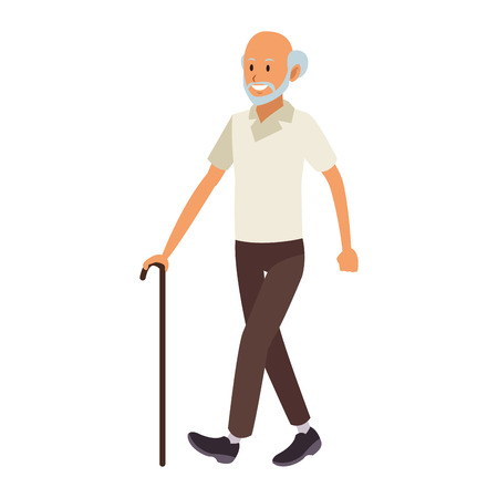 Cute grandfather cartoon vector illustration graphic designのイラスト素材