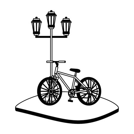 Bike in the city vector illustration graphic designのイラスト素材