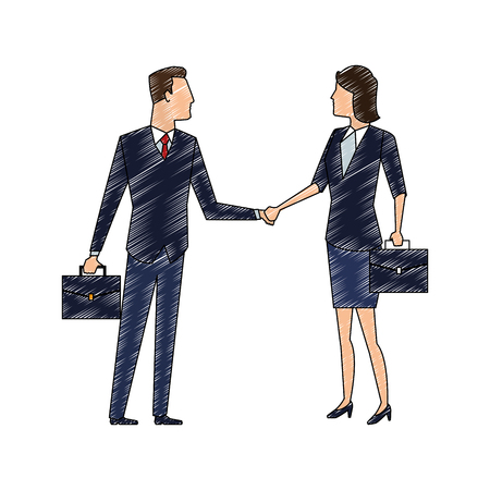 Business partners shaking hands vector illustration graphic designのイラスト素材