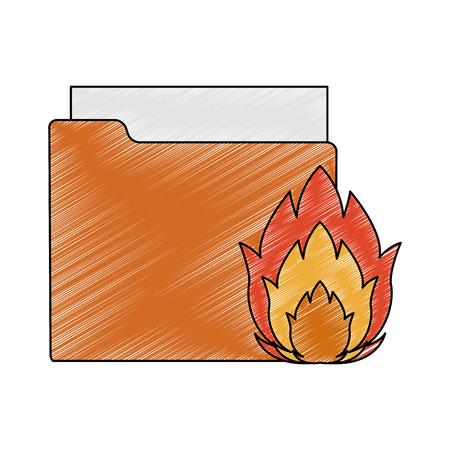 Folder with flamme vector illustration graphic designのイラスト素材