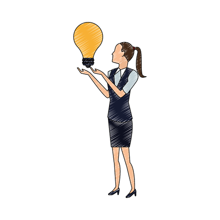 Businesswoman with idea vector illustration graphic designのイラスト素材