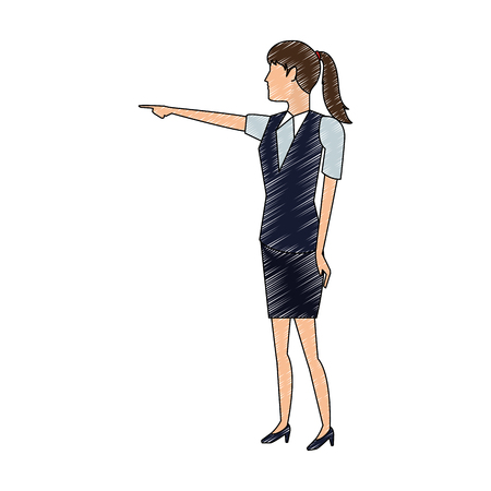 Businesswoman pointing with hand vector illustration graphic designのイラスト素材