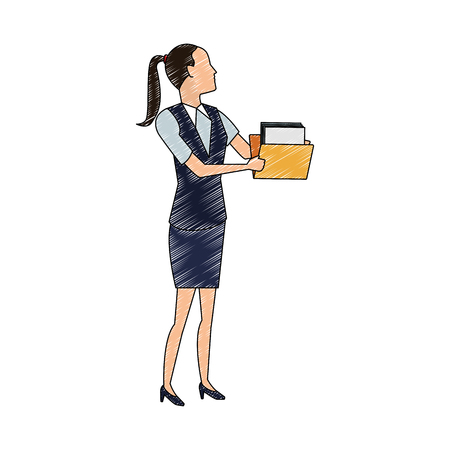 Young business woman vector illustration graphic designのイラスト素材
