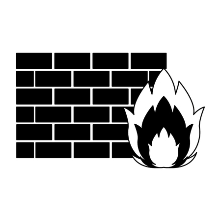 Firewall system technology vector illustration graphic designのイラスト素材