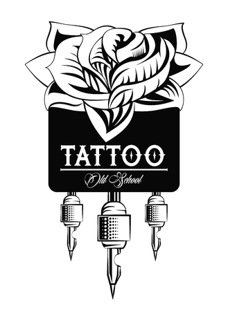 Old school tattoo machine drawing design vector illustration graphicのイラスト素材