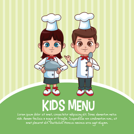 Kids menu template with cartoons vector illustration graphic designの写真素材