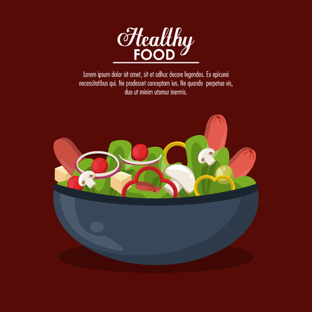 Salad healthy food with information vector illustration graphic designのイラスト素材
