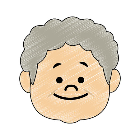 Cut grandfather face cartoon vector illustration graphic designのイラスト素材