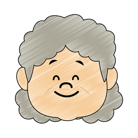 Cute grandmother face cartoon vector illustration graphic designのイラスト素材