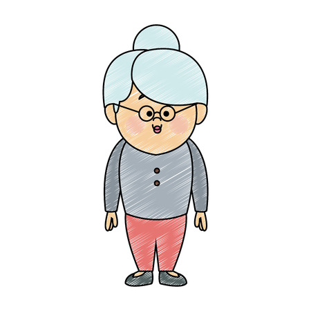 Cute grandmother cartoon vector illustration graphic designのイラスト素材