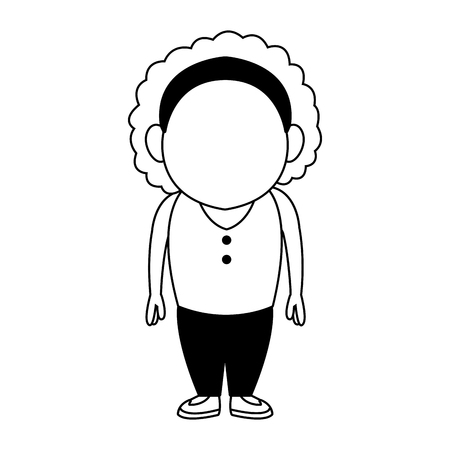 Afro mom cartoon vector illustration graphic designのイラスト素材
